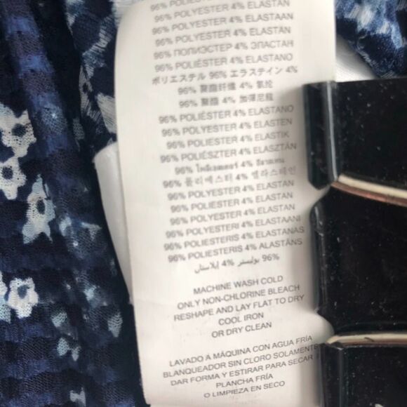 MK Tiered Ruffles Skirt and Blouse Set Size XS Blue Floral Print Office Party - Picture 10 of 10